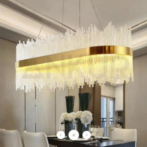 MATITA GLASS CONTEMPORARY RECTANGULAR LED CHANDELIER